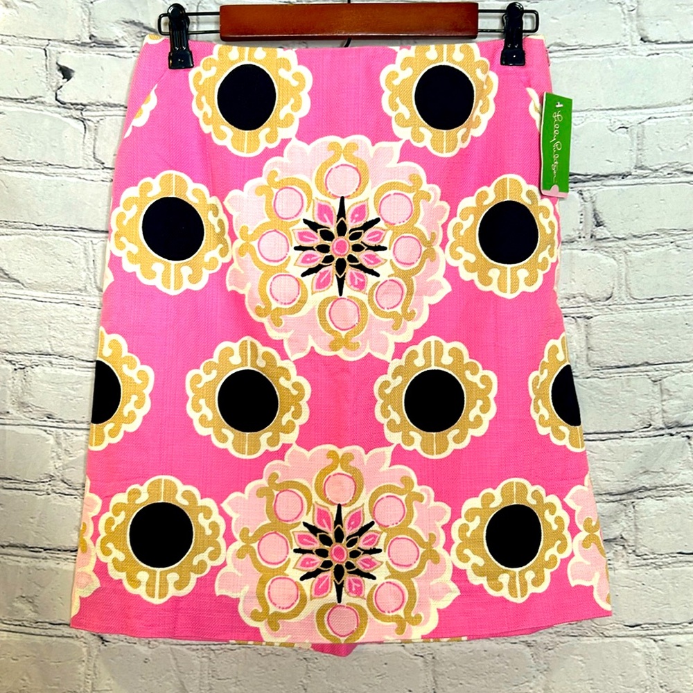 Lilly Pulitzer Pink & Cream Color Skirt Size 2 Brand New W/Tags